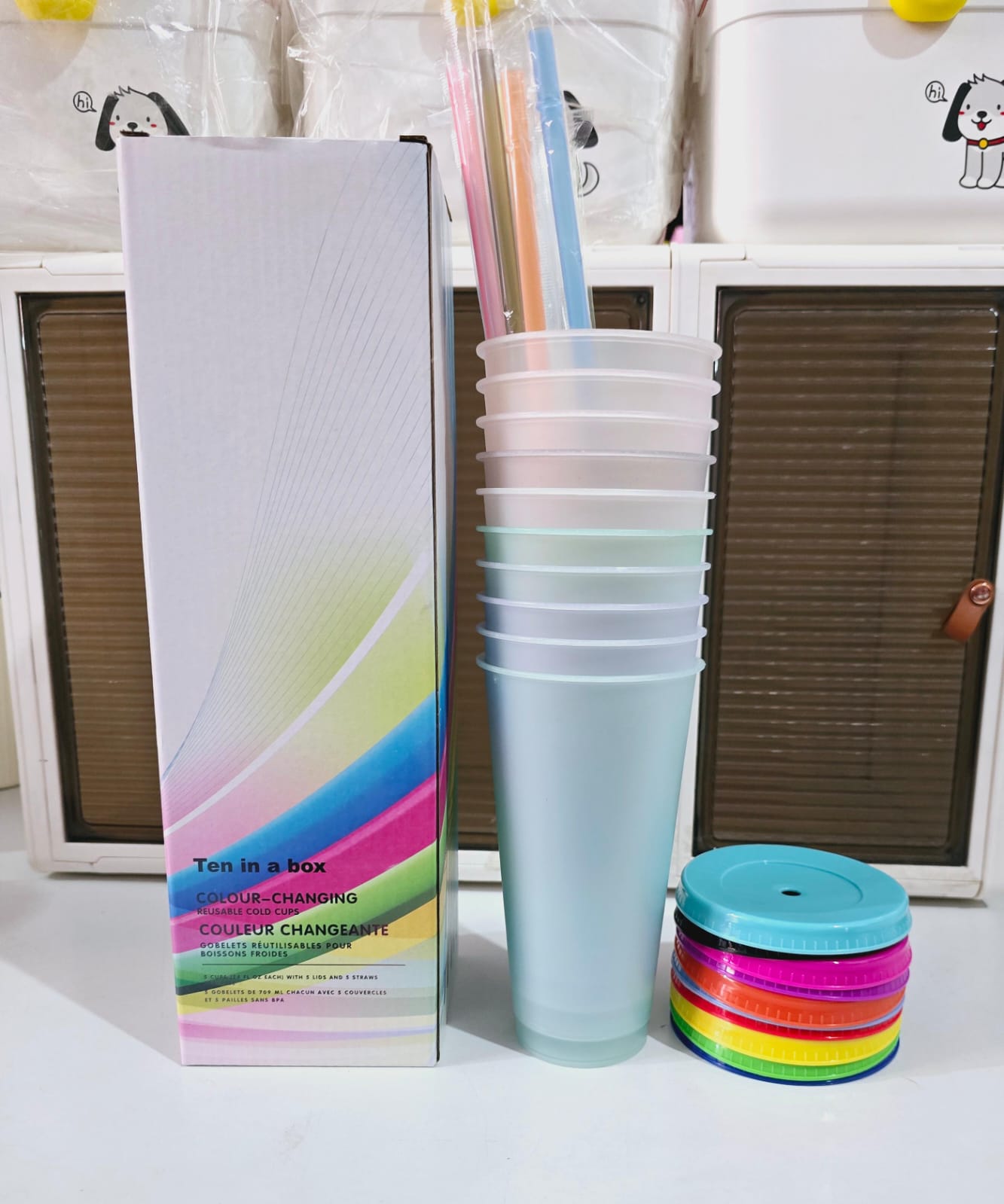 PAQUETE DE 10 VASOS MÁGICOS DE 700ML MOD# VAS