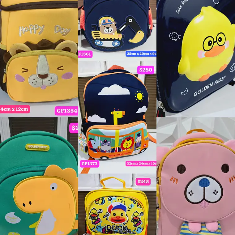 MOCHILITAS ORIGINALES GOLDEN KIDS/VARIOS MODELOS 2