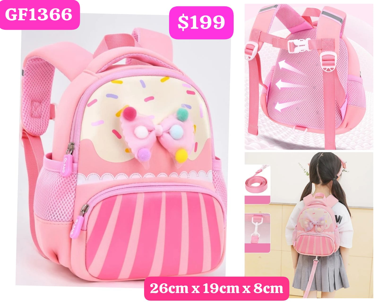 MOCHILITAS ORIGINALES GOLDEN KIDS/VARIOS MODELOS