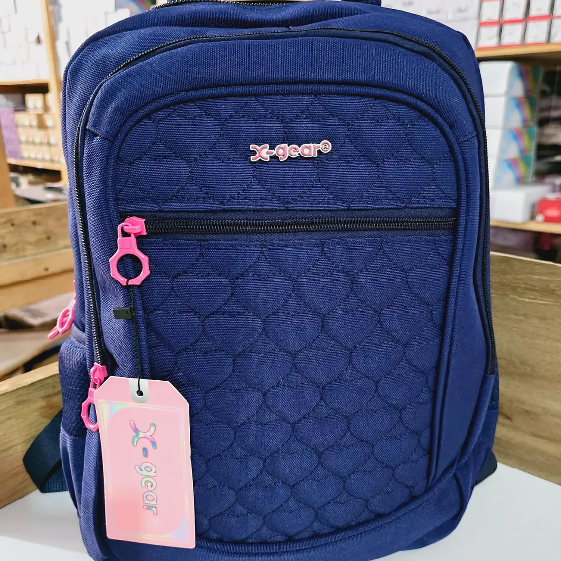 MOCHILA ORIGINAL JUVENIL/ESTAMPADO CORAZONES XGEAR MOD#XGE-6539 2