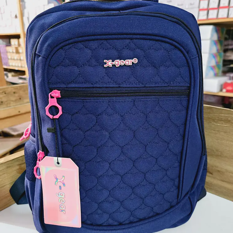 MOCHILA ORIGINAL JUVENIL/ESTAMPADO CORAZONES XGEAR MOD#XGE-6539 2