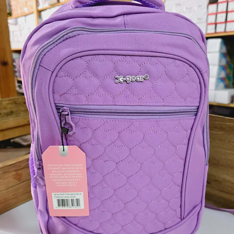 MOCHILA ORIGINAL JUVENIL/ESTAMPADO CORAZONES XGEAR MOD#XGE-6539 3