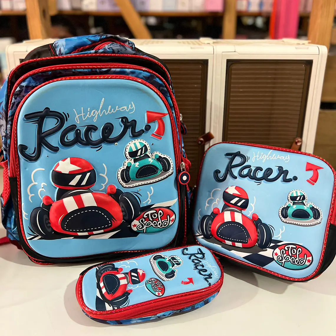 COMBO DE 3PZ MOCHILA PRIMARIA CON LUZ LED PARA NIÑOS. ADAPTABLE A CARRITO MOD# 16-05 2