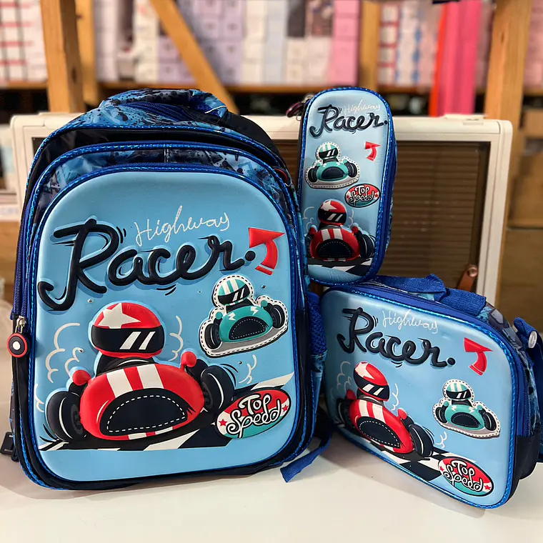 COMBO DE 3PZ MOCHILA PRIMARIA CON LUZ LED PARA NIÑOS. ADAPTABLE A CARRITO MOD# 16-05 4