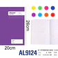 (DOBLE RAYA)LIBRETA COCIDA PROFESIONAL PASTA MEDIA DURA CON 100 HOJAS COLORES LISOS MOD# AL9124 - Miniatura 1