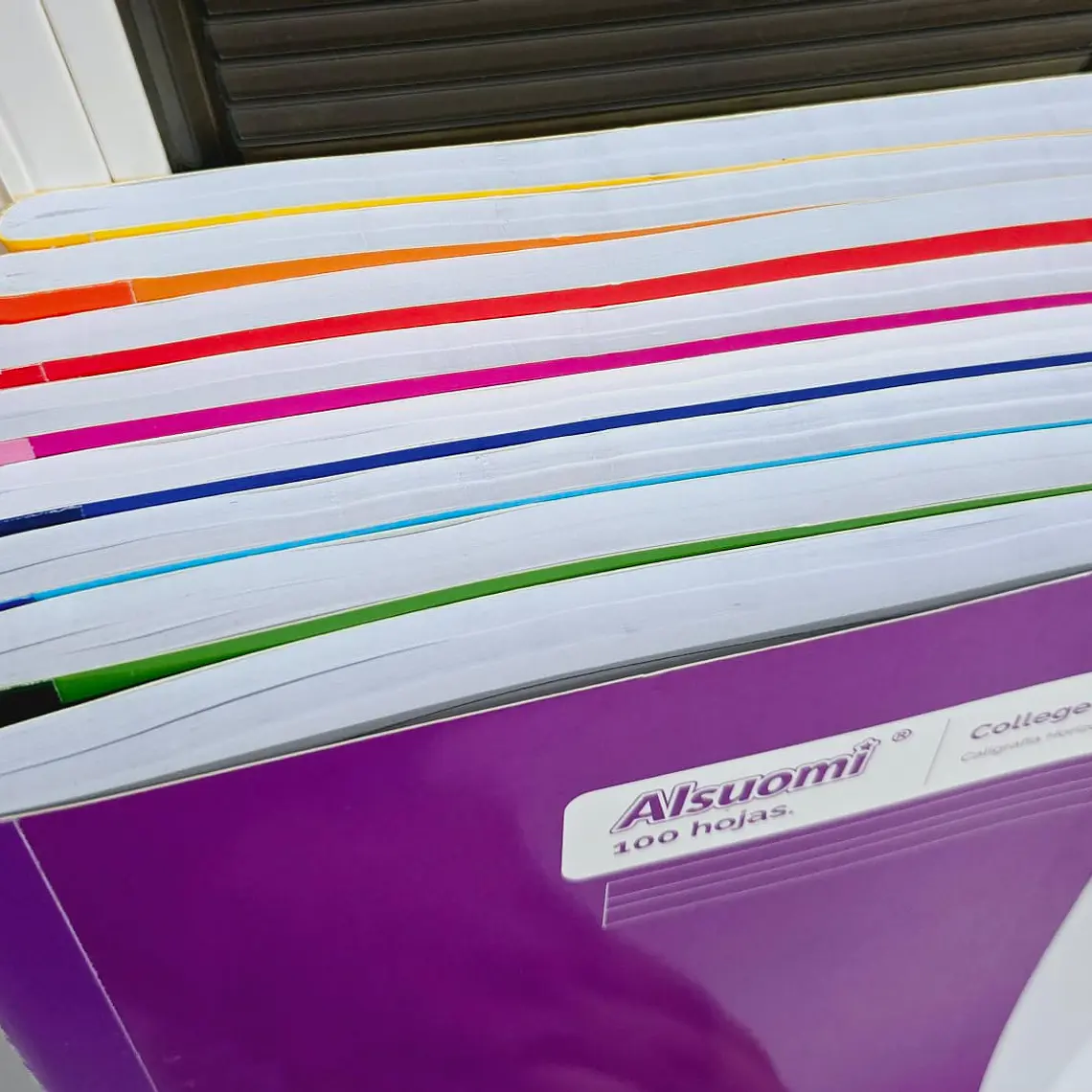 (DOBLE RAYA)LIBRETA COCIDA PROFESIONAL PASTA MEDIA DURA CON 100 HOJAS COLORES LISOS MOD# AL9124 9