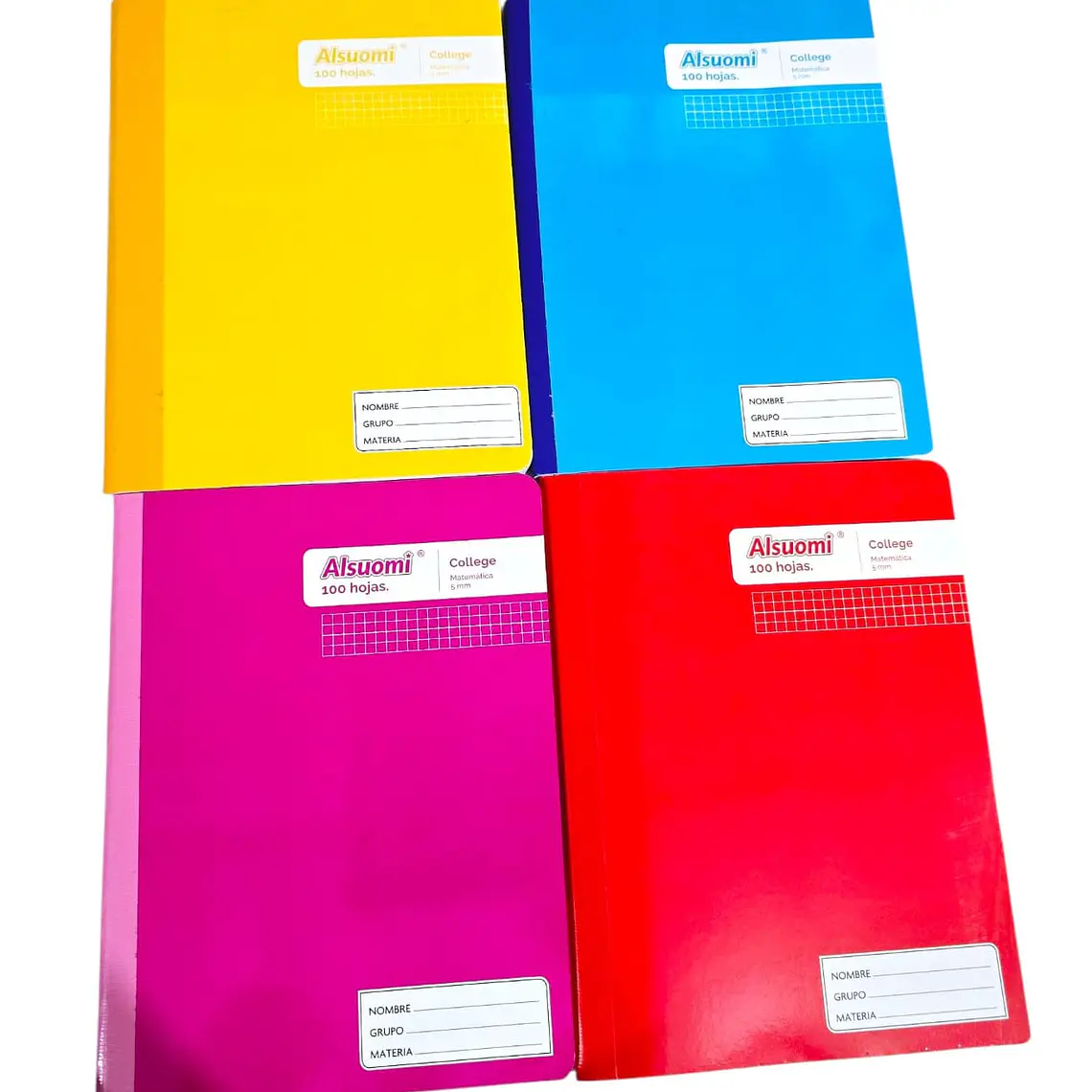 (CUADRO CHICO)LIBRETA COCIDA PROFESIONAL PASTA MEDIA DURA CON 100 HOJAS COLORES LISOS MOD# AL9121 6