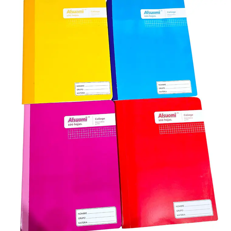 (CUADRO CHICO)LIBRETA COCIDA PROFESIONAL PASTA MEDIA DURA CON 100 HOJAS COLORES LISOS MOD# AL9121 6