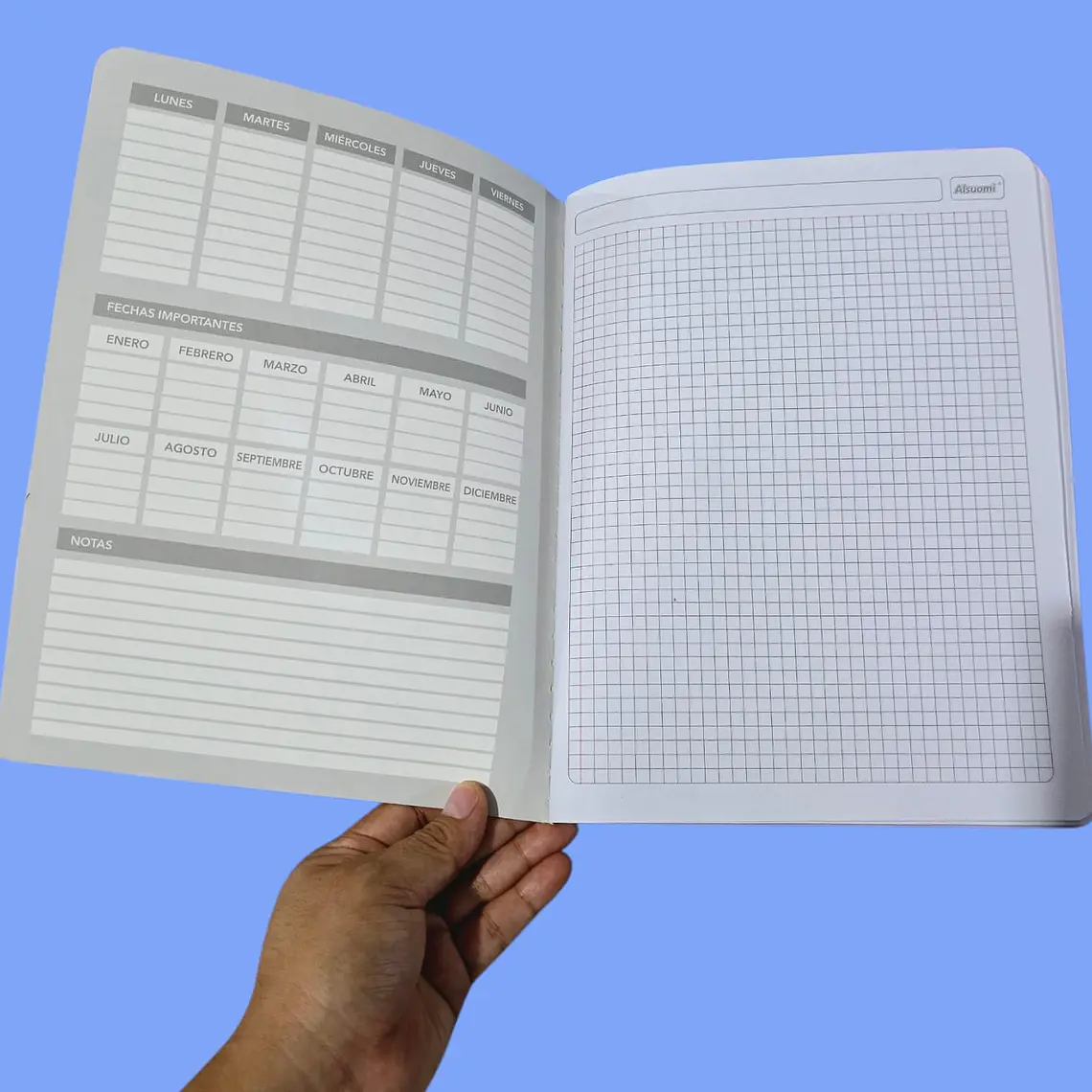 (CUADRO CHICO)LIBRETA COCIDA PROFESIONAL PASTA MEDIA DURA CON 100 HOJAS COLORES LISOS MOD# AL9121 10