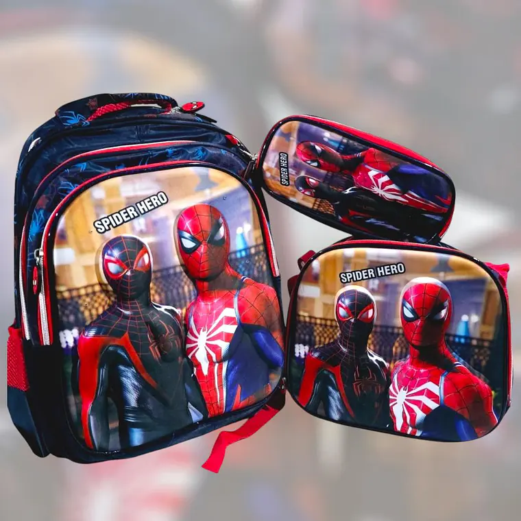 COMBO MOCHILA+LONCHERA+ LAPICERA PARA PRIMARIA/PERSONAJES MOD# HL2434 2