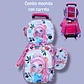 COMBO DE 3PZ MOCHILA +LONCHERA +LAPICERA CON CARRITO Y LUZ LED  PARA PRIMARIAMOD#BY-10, 11, 12 - Miniatura 3