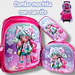 COMBO DE 3PZ MOCHILA +LONCHERA +LAPICERA CON CARRITO Y LUZ LED  PARA PRIMARIAMOD#BY-10, 11, 12 - Miniatura 21
