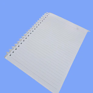 LIBRETA MEDIANA RAYAS PASTA TRANSPARENTE CON 100 HOJAS  MOD#TK-0122BJ