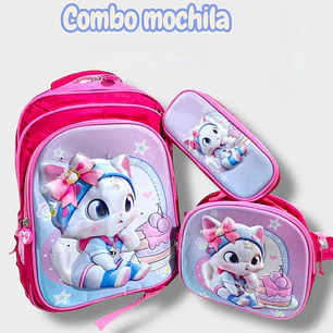 COMBO 3PZ MOCHILA+LONCHERA+LAPICERA/SIN CARRITO MOD# BY-10,11,12