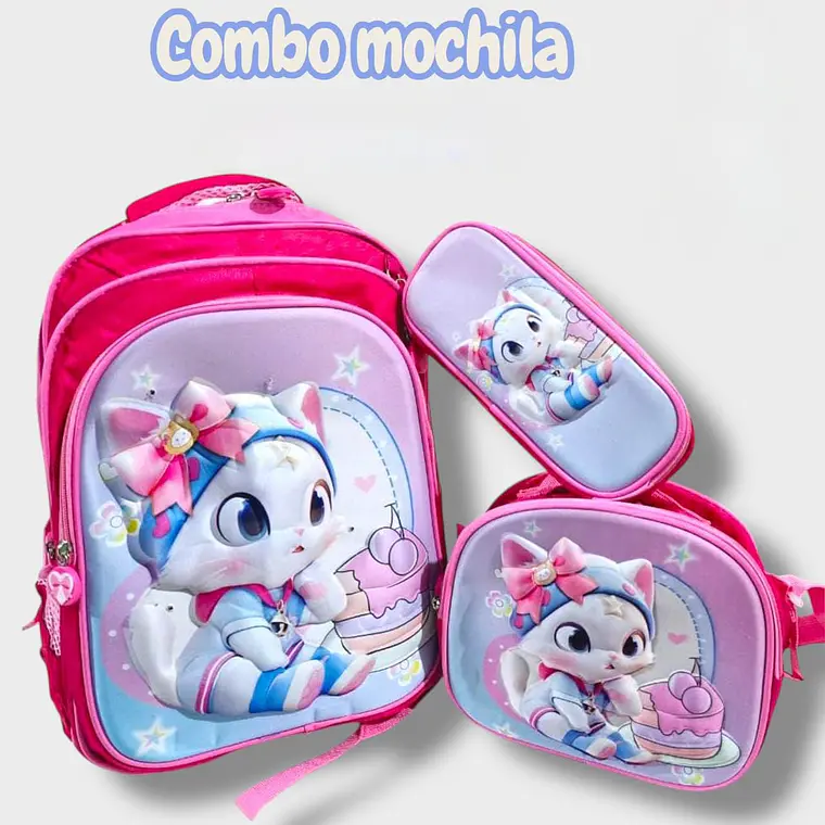 COMBO 3PZ MOCHILA+LONCHERA+LAPICERA/SIN CARRITO MOD# BY-10,11,12 1