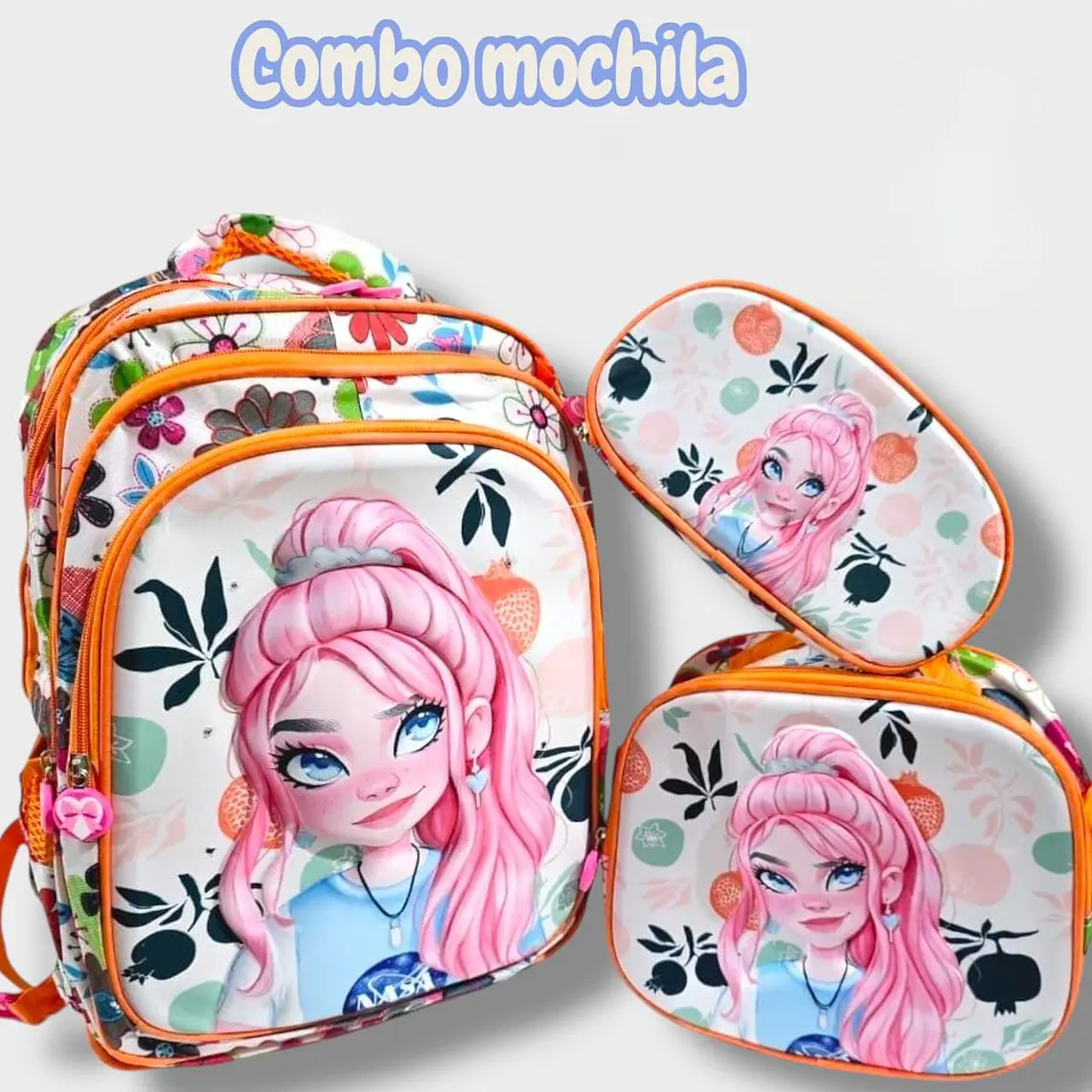 COMBO 3PZ MOCHILA+LONCHERA+LAPICERA/SIN CARRITO MOD# BY-10,11,12 8