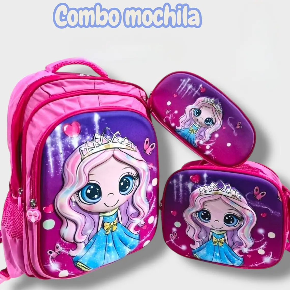 COMBO 3PZ MOCHILA+LONCHERA+LAPICERA/SIN CARRITO MOD# BY-10,11,12 11
