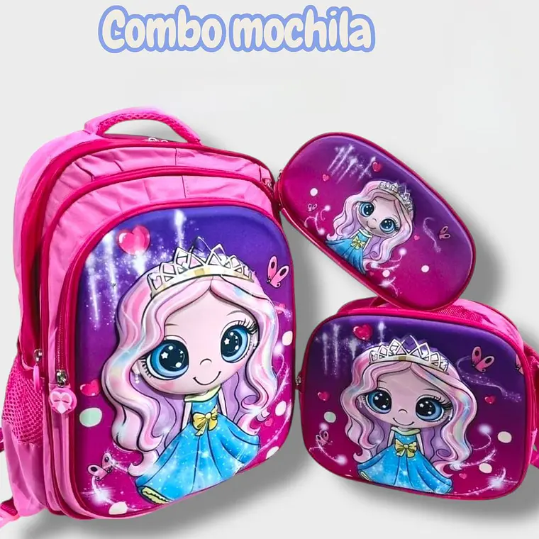 COMBO 3PZ MOCHILA+LONCHERA+LAPICERA/SIN CARRITO MOD# BY-10,11,12 11