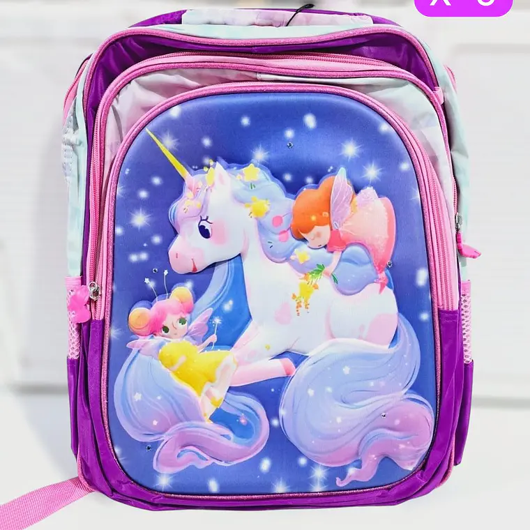 🩷COMBO DE 3PZ MOCHILA/LONCHERA/LAPICERA PARA PRIMARIA NIÑA DISEÑOS VARIOS  MOD#X- COPIAR 6