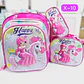 🩷COMBO DE 3PZ MOCHILA/LONCHERA/LAPICERA PARA PRIMARIA NIÑA DISEÑOS VARIOS  MOD#X- COPIAR - Miniatura 8
