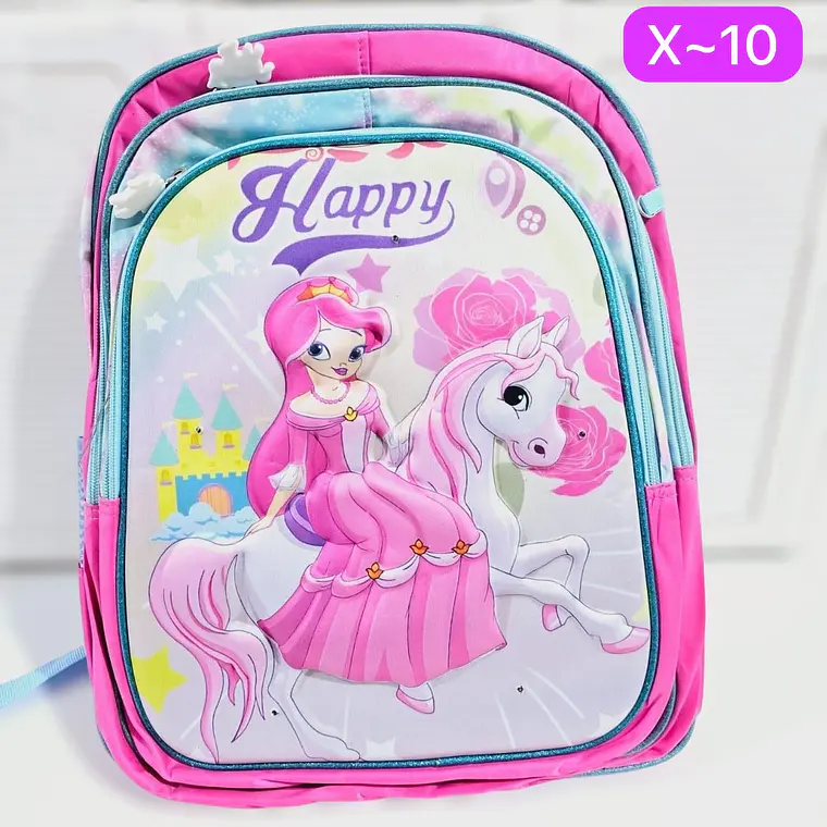 🩷COMBO DE 3PZ MOCHILA/LONCHERA/LAPICERA PARA PRIMARIA NIÑA DISEÑOS VARIOS  MOD#X- COPIAR 11