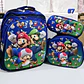 COMBO DE 3PZ MOCHILA PARA PRIMARIA DISEÑO MARIO BROSS CON LUZ LED MOD# HH1006- - Miniatura 11