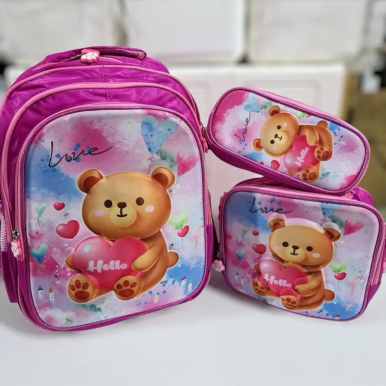 COMBO DE 3PZ MOCHILA PARA PRIMARIA CON LUZ LED MOD# FXD-1620- COPIAR 3