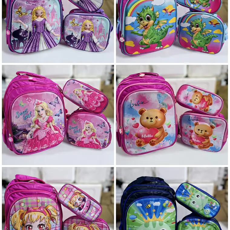 COMBO DE 3PZ MOCHILA PARA PRIMARIA CON LUZ LED MOD# FXD-1620- COPIAR 1