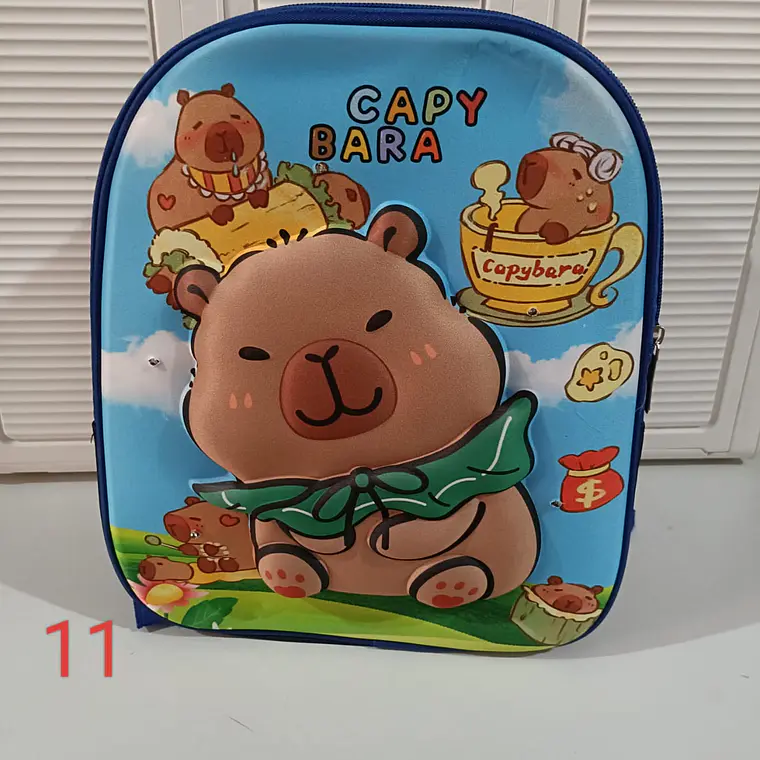 MOCHILA PREESCOLAR DISEÑO CAPYBARA CON LUZ LED MOD# 902 13