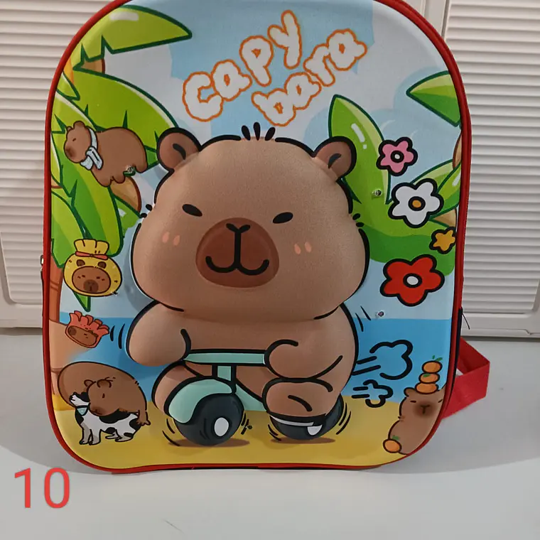 MOCHILA PREESCOLAR DISEÑO CAPYBARA CON LUZ LED MOD# 902 12