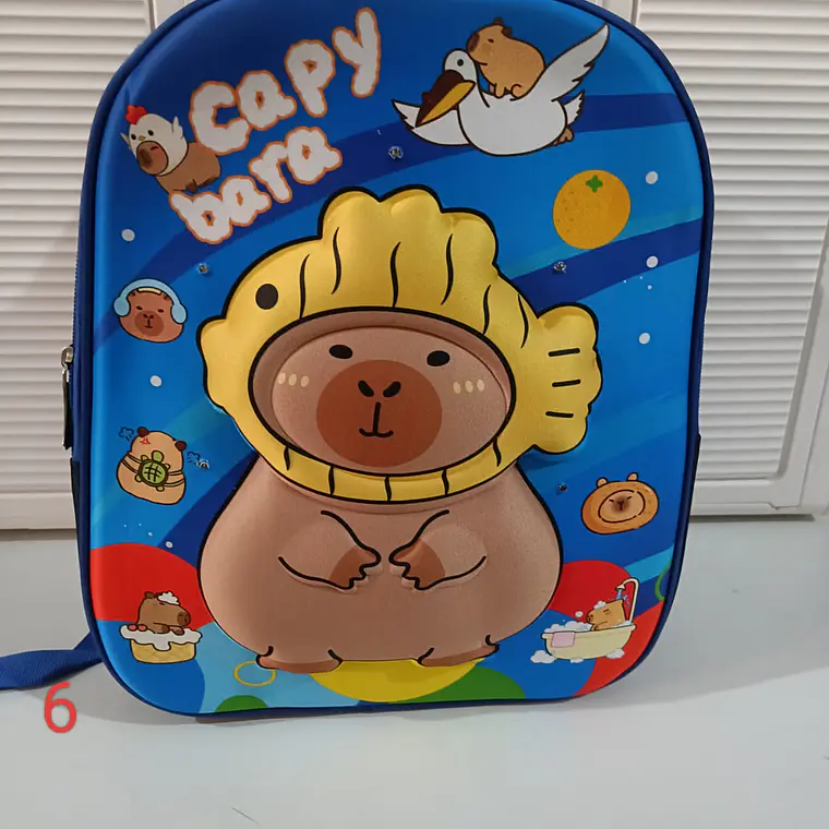 MOCHILA PREESCOLAR DISEÑO CAPYBARA CON LUZ LED MOD# 902 8