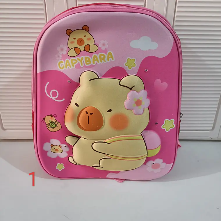 MOCHILA PREESCOLAR DISEÑO CAPYBARA CON LUZ LED MOD# 902 3