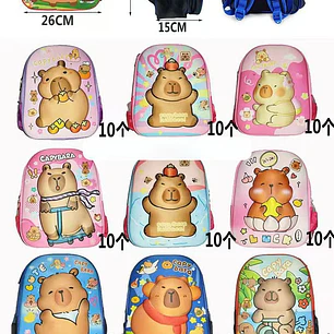 MOCHILA PREESCOLAR DISEÑO CAPYBARA CON LUZ LED MOD# 902