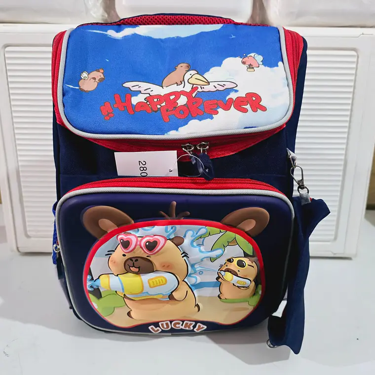 MOCHILA CON LAPICERA PARA PREESCOLAR DISEÑO CAPYBARA MOD# 280 3