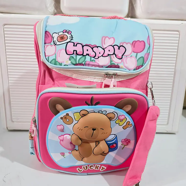 MOCHILA CON LAPICERA PARA PREESCOLAR DISEÑO CAPYBARA MOD# 280 5