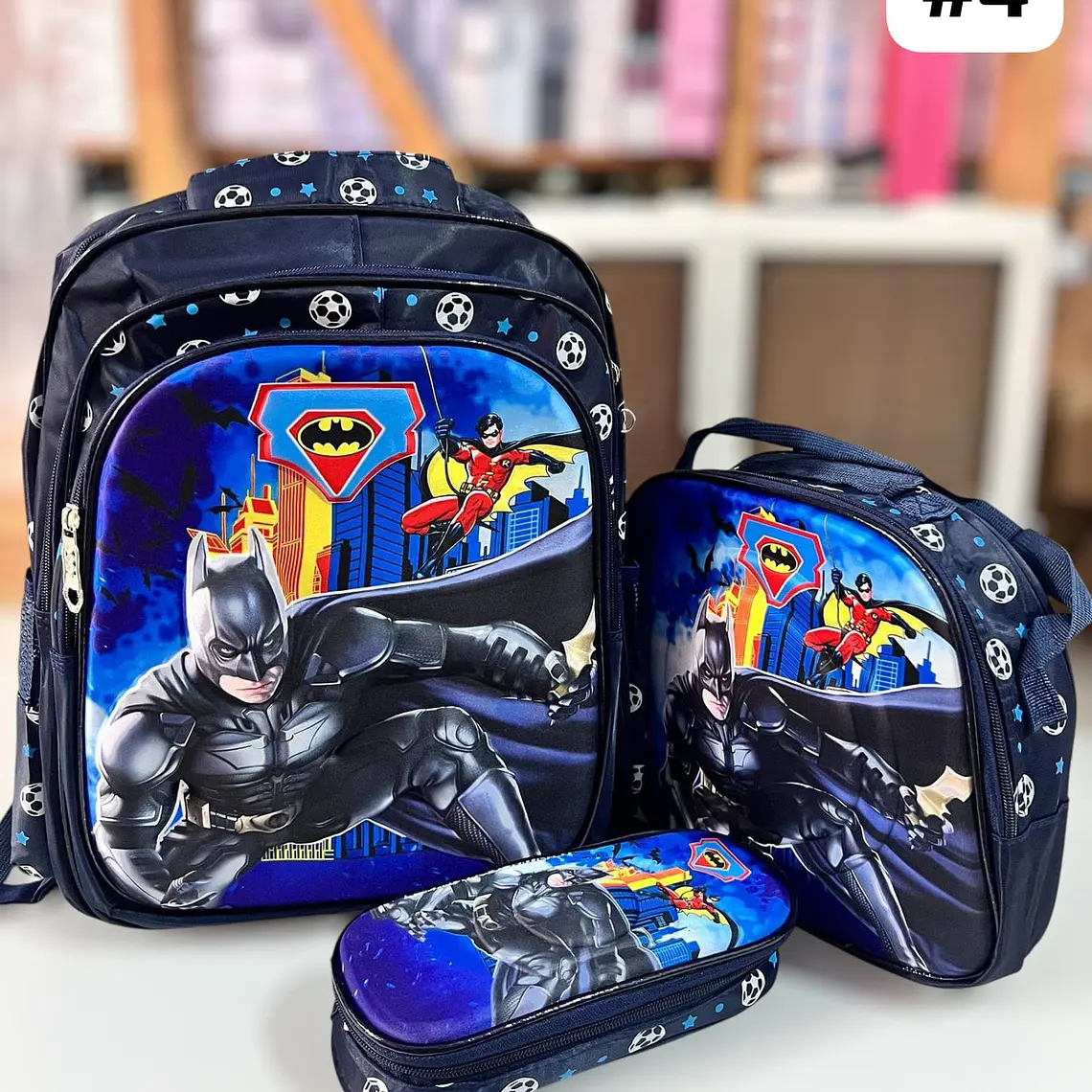 COMBO DE 3PZ MOCHILA +LONCHERA + LAPICERA PARA PRIMARIA/PERSONAJES ADAPTABLE AL CARRITO MOD# 36118 7