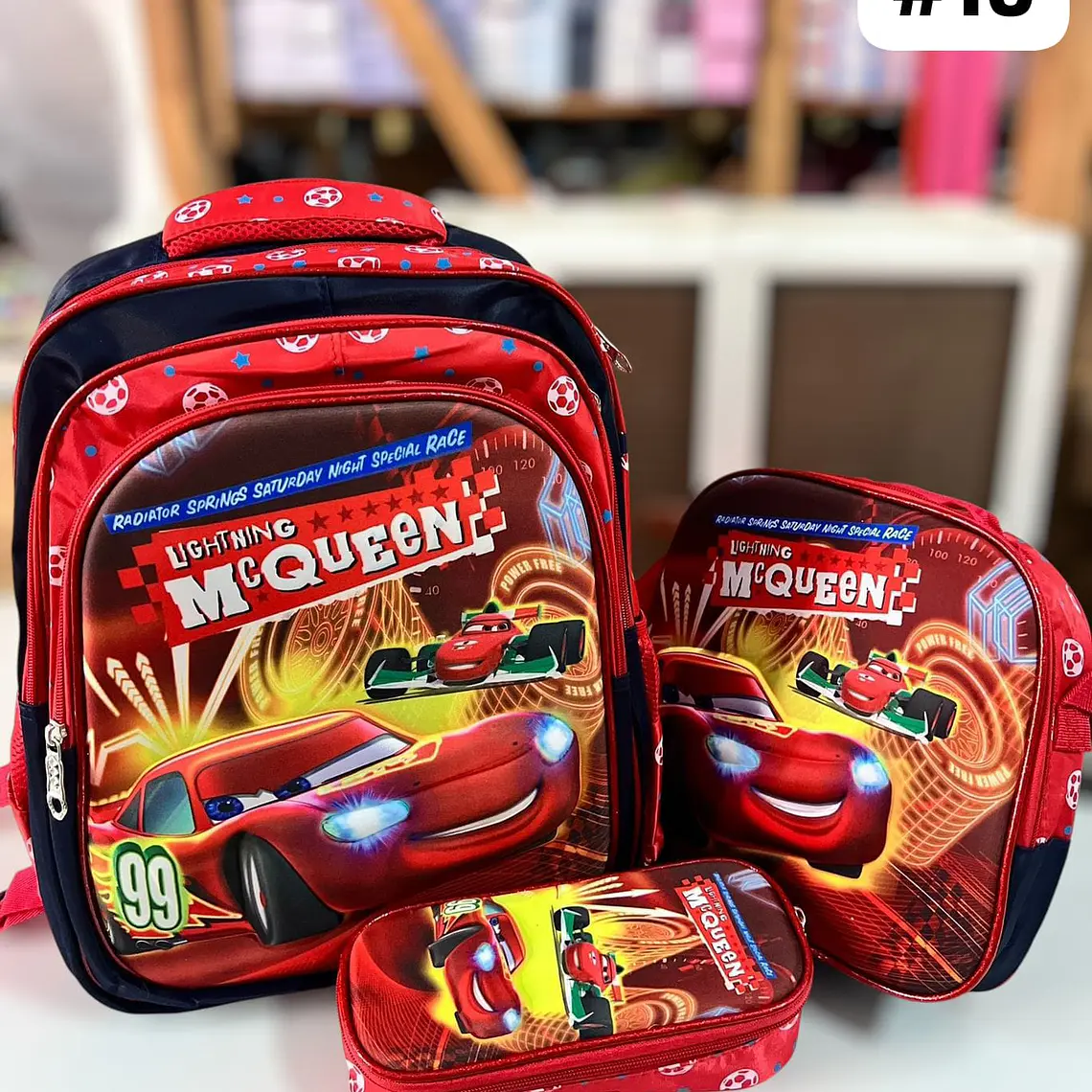 COMBO DE 3PZ MOCHILA +LONCHERA + LAPICERA PARA PRIMARIA/PERSONAJES ADAPTABLE AL CARRITO MOD# 36118 11