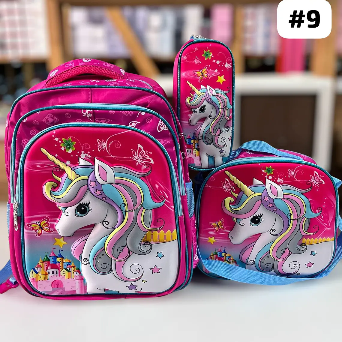 COMBO DE 3PZ MOCHILA +LONCHERA + LAPICERA PARA PRIMARIA/PERSONAJES ADAPTABLE AL CARRITO MOD# 36118 12