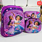 COMBO/PRIMARIA DE 3PZ MOCHILA + LONCHERA + LAPICERA PERSONAJES PARA NIÑA MOD# WM-112 - Miniatura 11