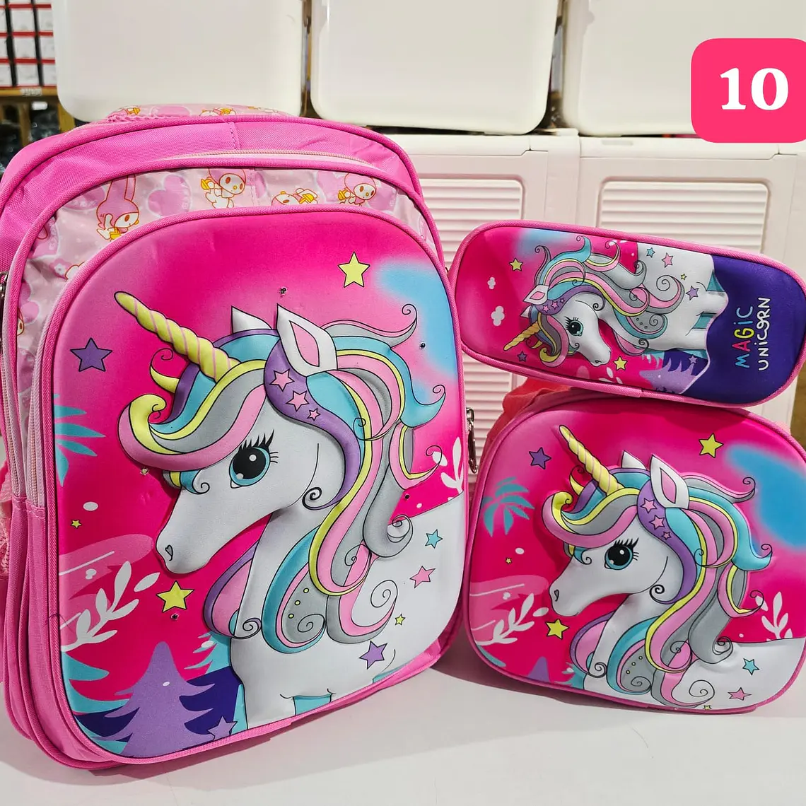 COMBO/PRIMARIA DE 3PZ MOCHILA + LONCHERA + LAPICERA PERSONAJES PARA NIÑA MOD# WM-112 10