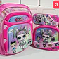 COMBO/PRIMARIA DE 3PZ MOCHILA + LONCHERA + LAPICERA PERSONAJES PARA NIÑA MOD# WM-112 - Miniatura 3