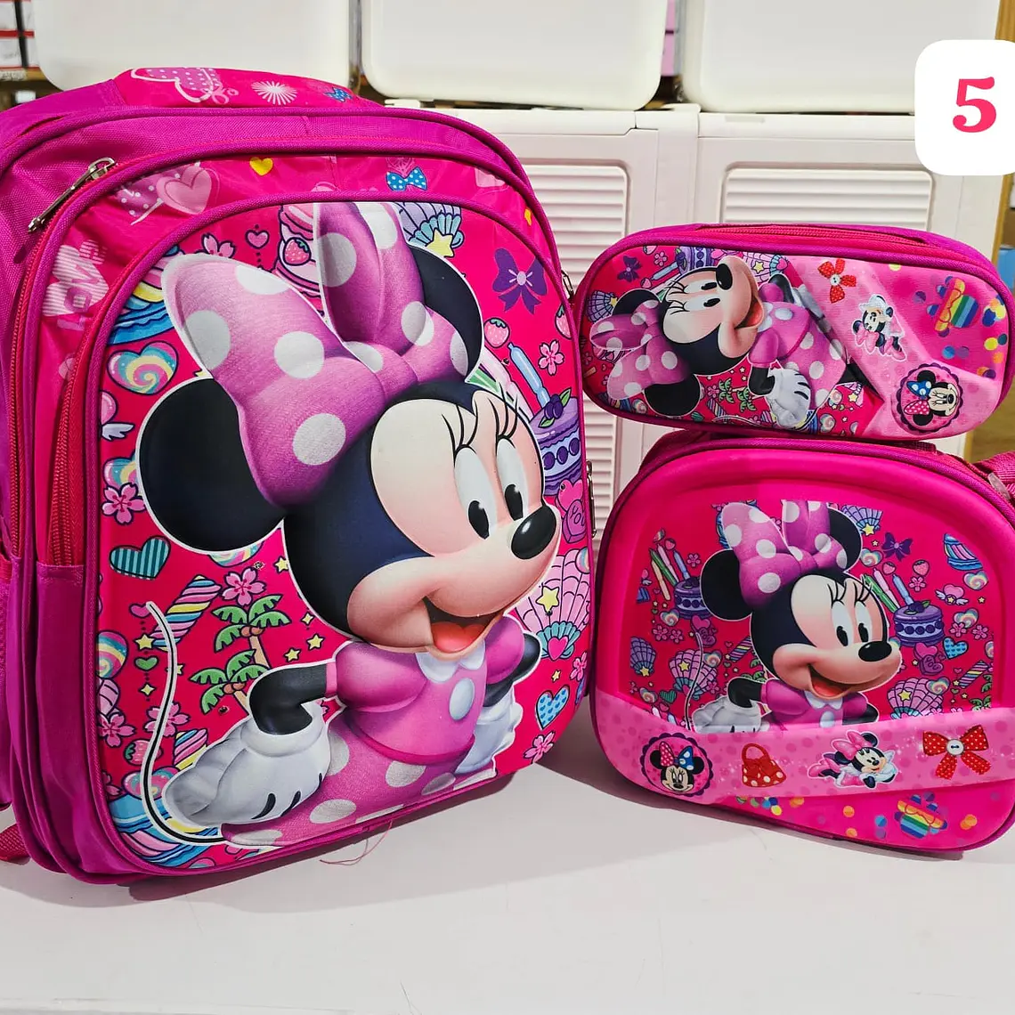 COMBO/PRIMARIA DE 3PZ MOCHILA + LONCHERA + LAPICERA PERSONAJES PARA NIÑA MOD# WM-112 5