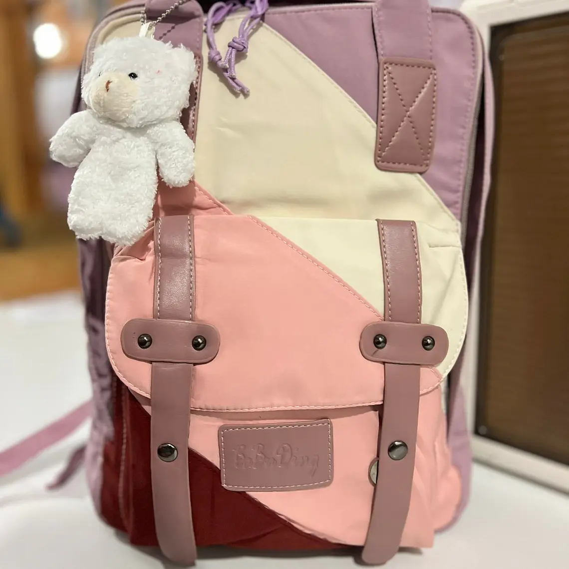 MOCHILA TIPO PAÑALERA JUVENIL CON LLAVERO OSITO MOD# BA BU DING 5