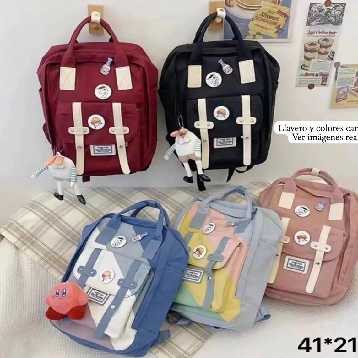 MOCHILA TIPO PAÑALERA JUVENIL CON LLAVERO OSITO MOD# BA BU DING 1