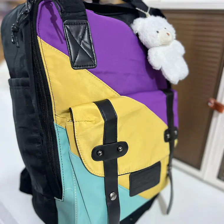 MOCHILA TIPO PAÑALERA JUVENIL CON LLAVERO OSITO MOD# BA BU DING 12