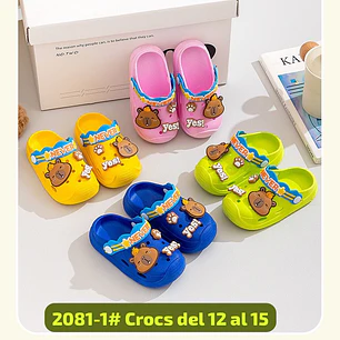 SANDALIAS CROCS DISEÑO CAPYBARA 3D (YES! 🐾)  TALLAS DEL 18 AL 23 (MEX DEL 12 AL 15) MOD# 2081+1