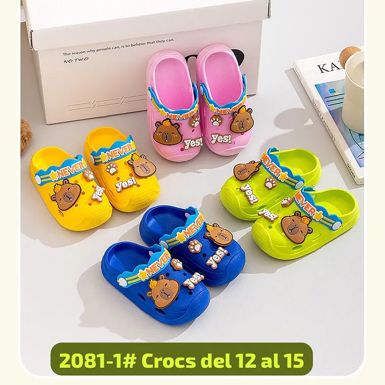 SANDALIAS CROCS DISEÑO CAPYBARA 3D (YES! 🐾)  TALLAS DEL 18 AL 23 (MEX DEL 12 AL 15) MOD# 2081+1 1