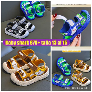 HUARACHES INFANTILES DISEÑO TIBURON TALLAS DEL 21 AL 25 (MEX.DEL 13 AL 15 MOD# 878+1🦈