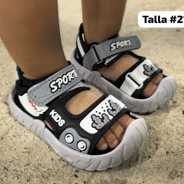 HUARACHES INFANTILES DISEÑO TIBURON TALLAS DEL 26 AL 30 (MEX.DEL 16 AL 20 MOD# 878+1🦈 8