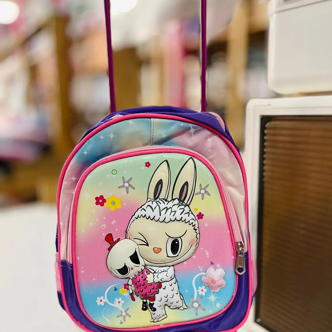 MOCHILA PARA PREESCOLAR CON CARRITO VARIOS PERSONAJES 3